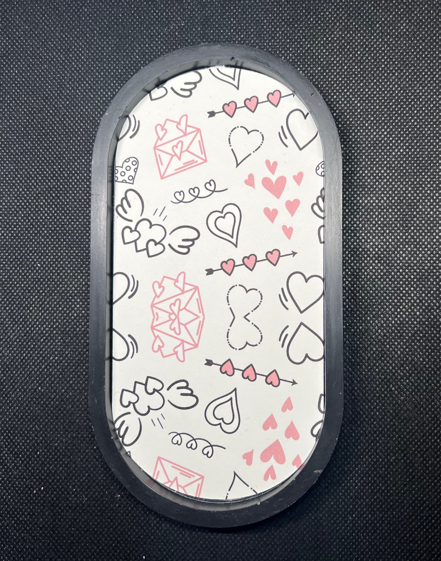 Heart Letters and Wings Oval Pattern Tray