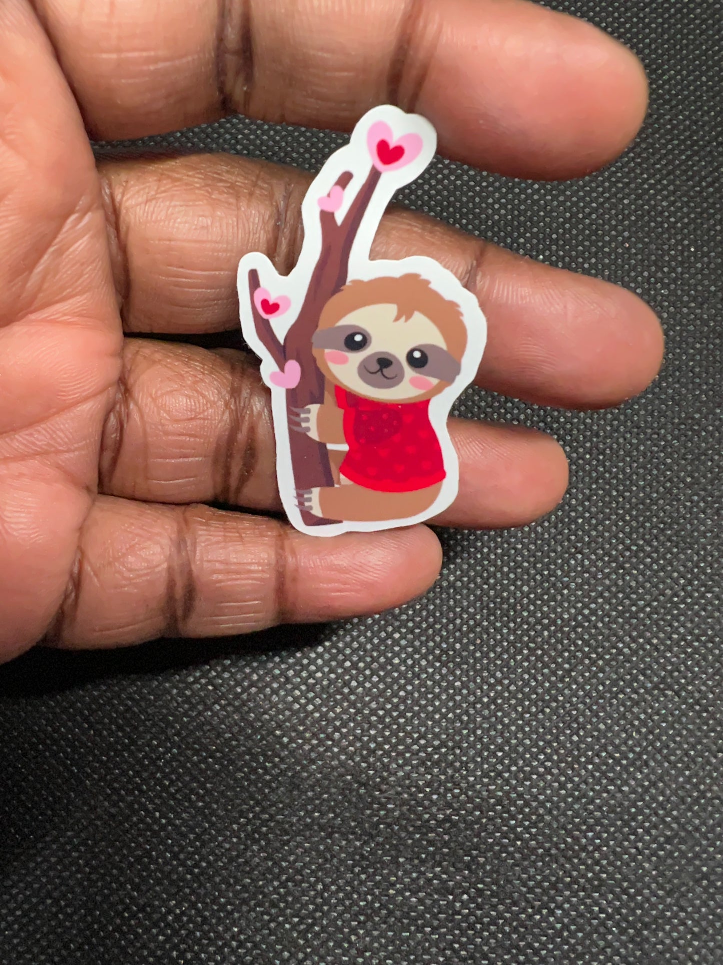 Love Sloth Hugging Tree Vinyl Sticker