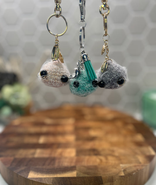 Grumpy Fuzzy Pet Keychain