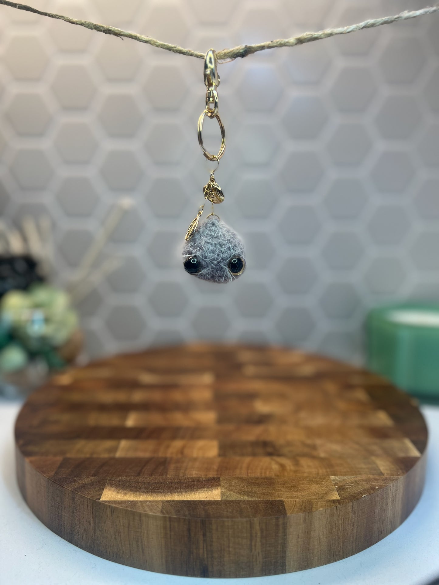 Grumpy Fuzzy Pet Keychain