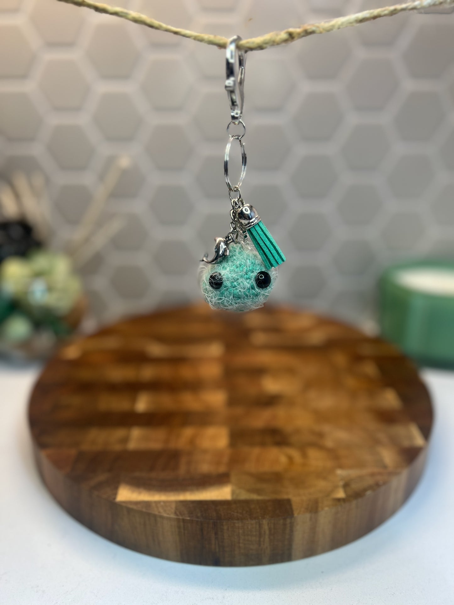 Grumpy Fuzzy Pet Keychain