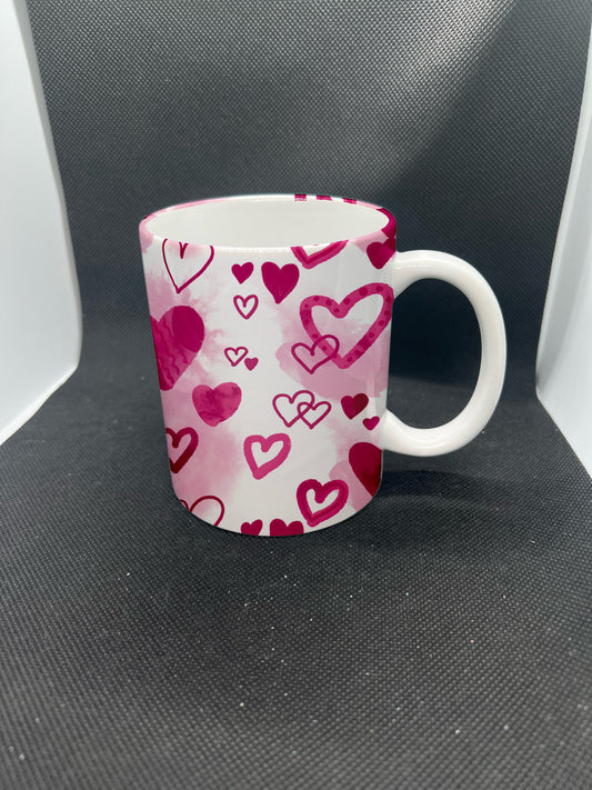 Watercolor Hearts Mug