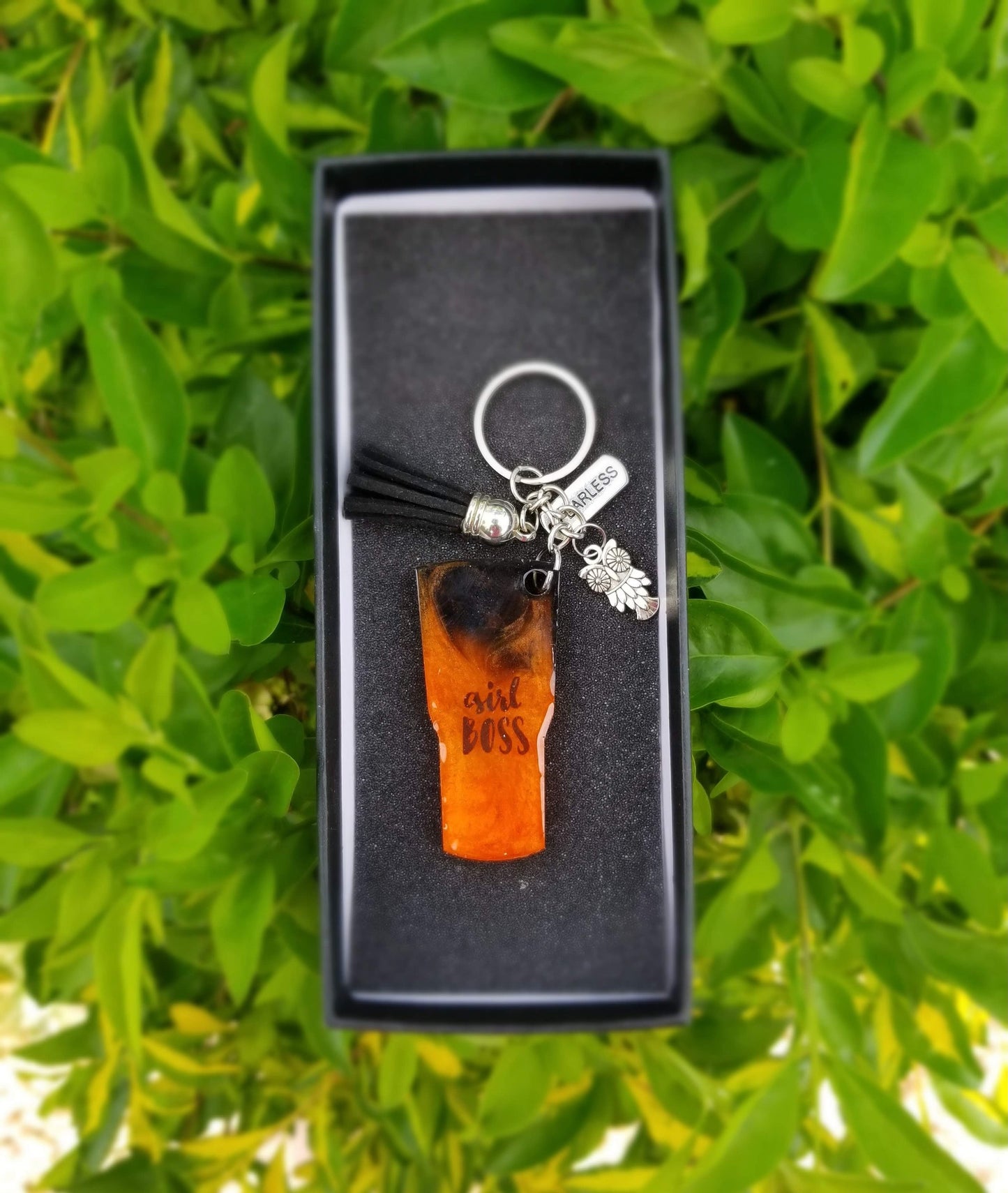 Fiery Girl Boss Cup Keychain