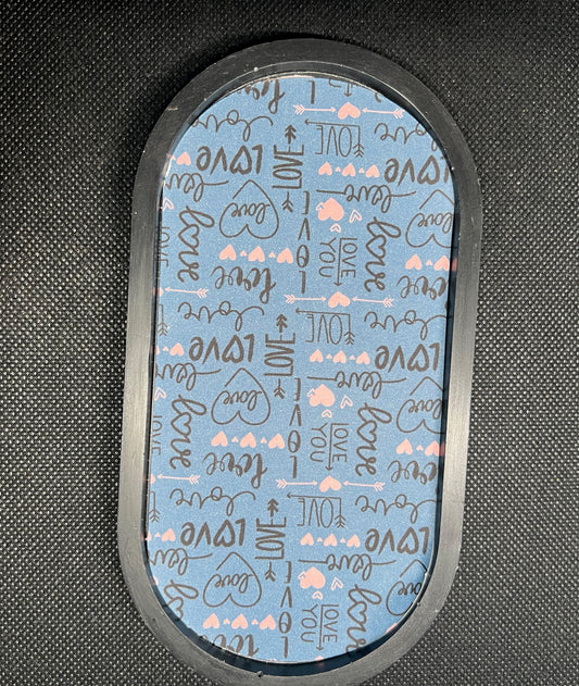 Love Heart Arrows Oval Pattern Tray