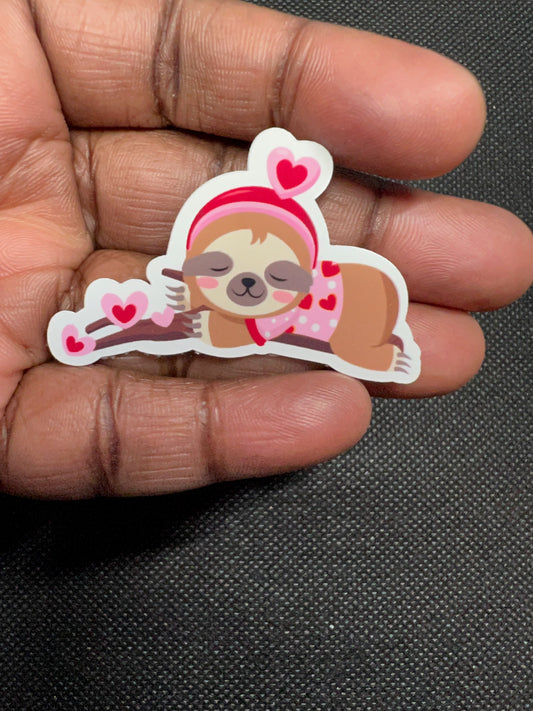 Love Sloth Sleeping Vinyl Sticker