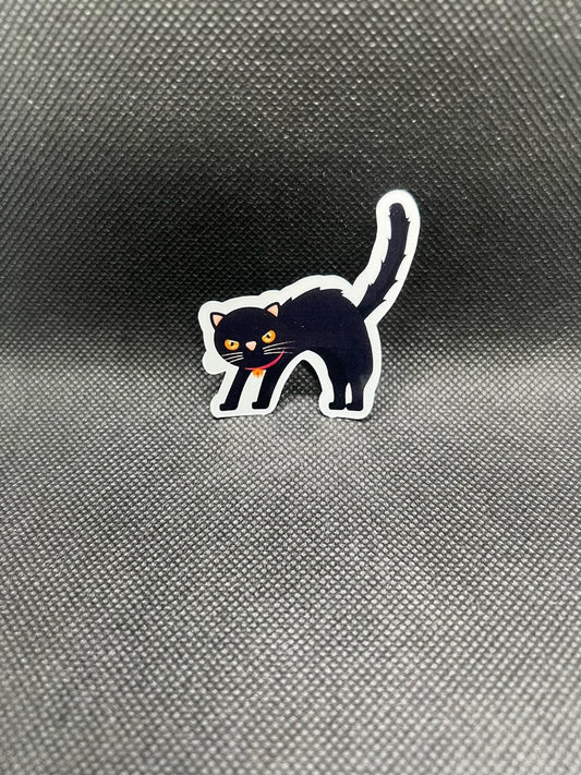 Angry Black Cat Vinyl Sticker