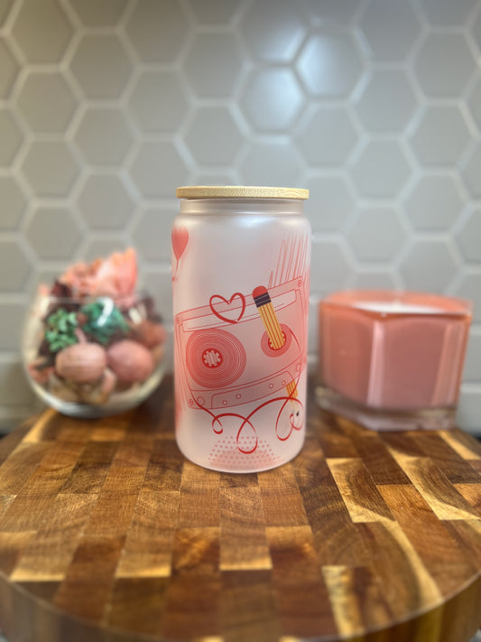Pencil Cassette Drinking Glass